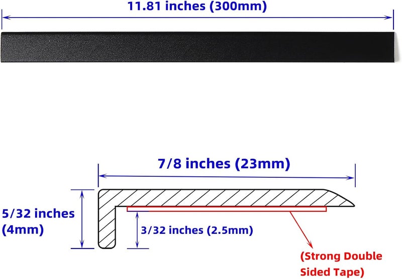 Tilingview 10 Pcs Peel and Stick Tile Trim Edge, Self-Adhesive 12" PVC Molding Edging for Kitchen Backsplash (Black) - Image 5